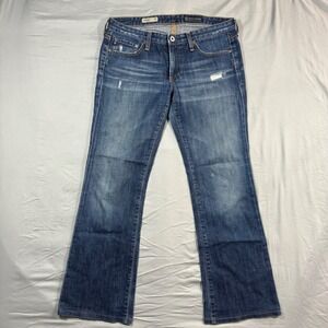AG Adriano Goldschmied The Angel Bootcut Jeans Medium Wash Distressed Size 29R